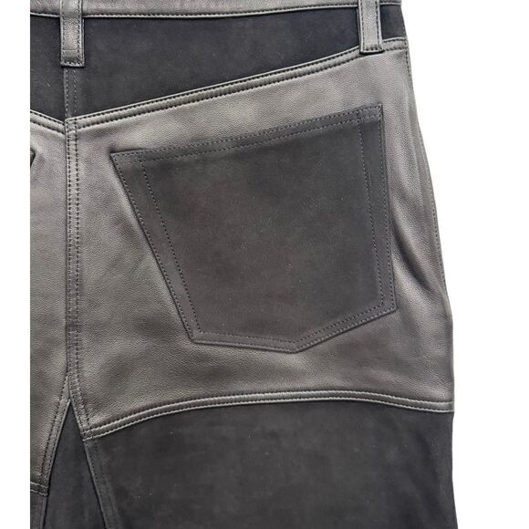 Re/Done Mid Rise Leather Patchwork Skirt Size 26 Black - Picture 6 of 6